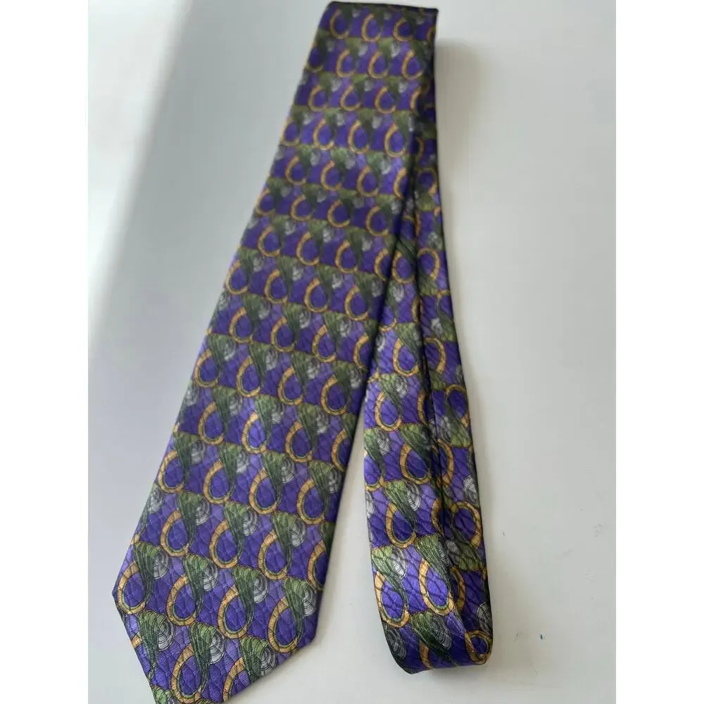 Kolte Couture Italy Limited Edition Silk Men's Neck Tie Purple Green SG